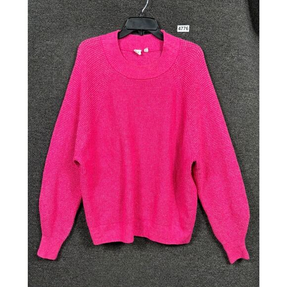 Gap Waffle Knit Sweater Womens Size XXL Pink Long Sleeve Pullover - Picture 1 of 9